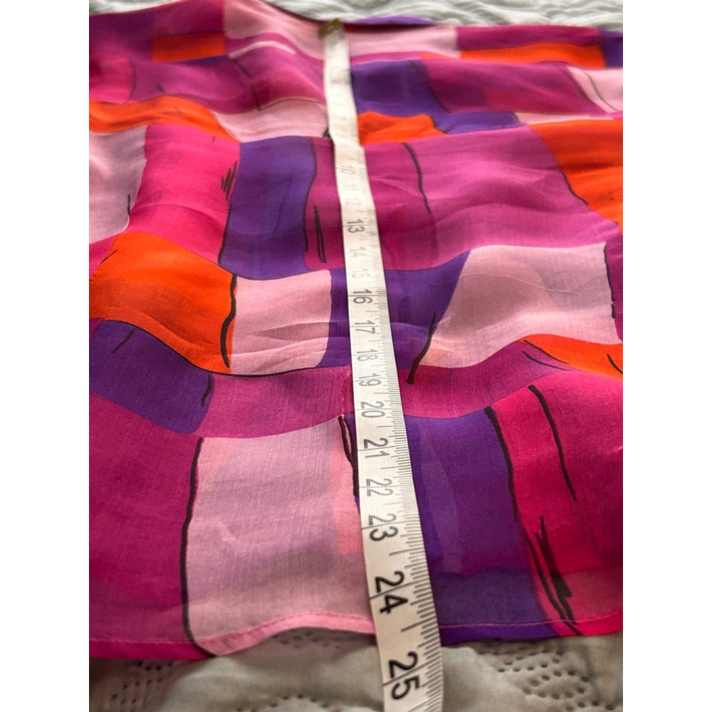 Thomas PINK Silk Blouse Geometric Print Button Front Women’s 8 - Picture 9 of 9